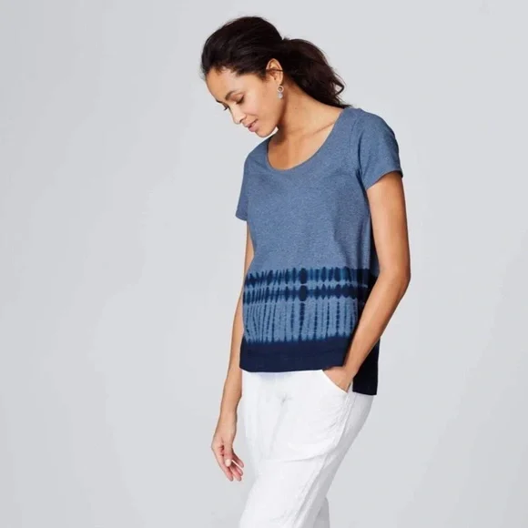 J. Jill Indigo Tie-Dye Short Sleeve Top - Picture 4 of 7